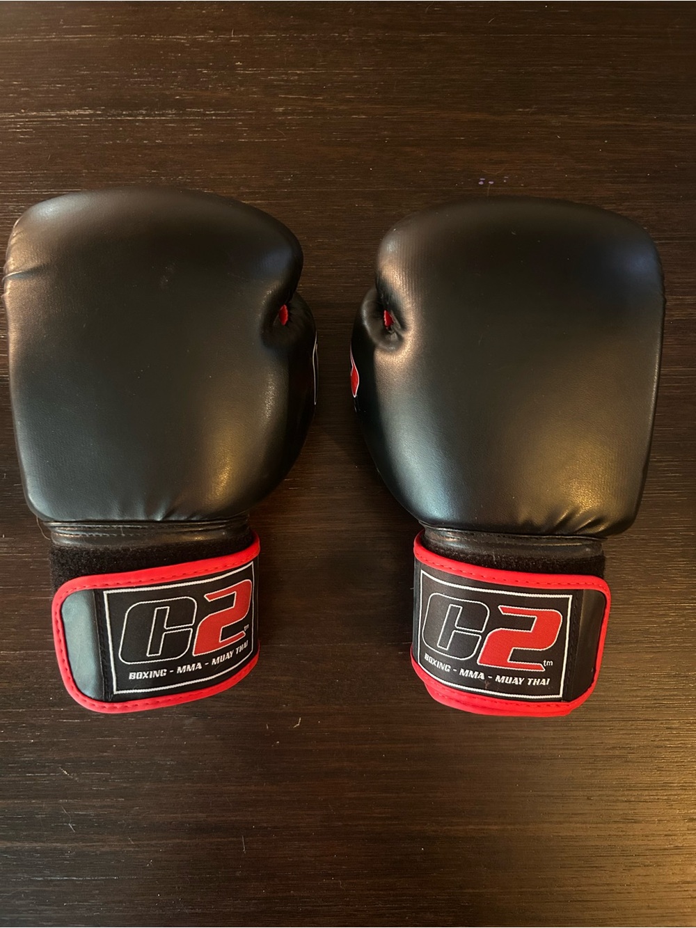 C2 Black and Red Boxing Gloves